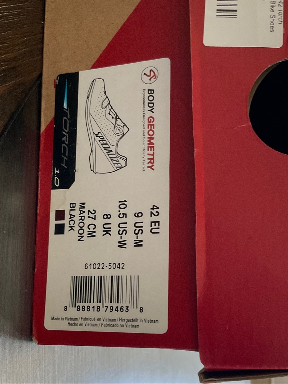 Specialized Maroon Torch Men’s Cycling Shoes EU 42 / 9 - Picture 6 of 6